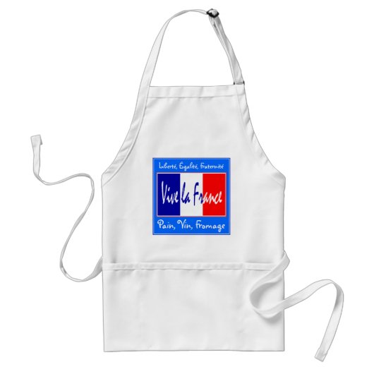 Ik hou van Franse Chef Apron Pain, Vin, Fromage Standaard Schort (Voorkant)