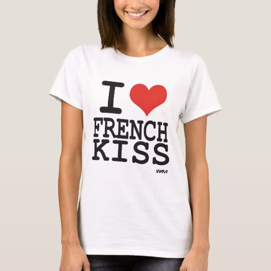 Ik hou van franse kus t-shirt (Voorkant)