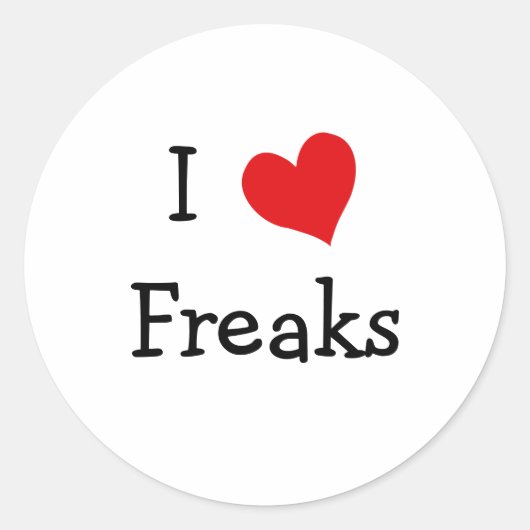 Ik hou van Freaks Ronde Sticker (Voorkant)