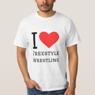 Ik hou van freestyle worstelen t-shirt