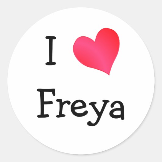 Ik hou van Freya Ronde Sticker (Voorkant)