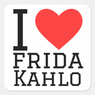 Ik hou van frida kahlo vierkante sticker