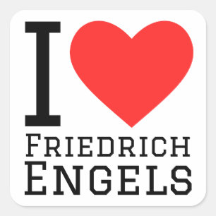 Ik hou van Friedrich engels Vierkante Sticker