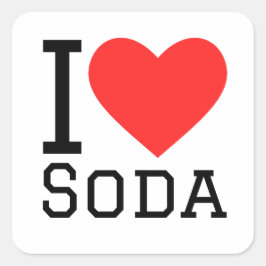 Ik hou van frisdrank vierkante sticker