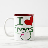 Ik hou van FROGS Tweekleurige Koffiemok (Links)