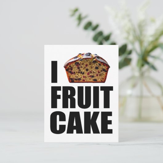 Ik hou van fruitcake feestdagenkaart (Staand voorkant)