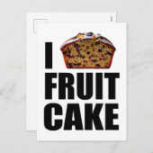 Ik hou van fruitcake feestdagenkaart (Voorkant / Achterkant)