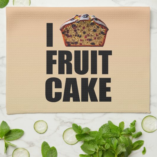 Ik hou van fruitcake theedoek (Gevouwen)