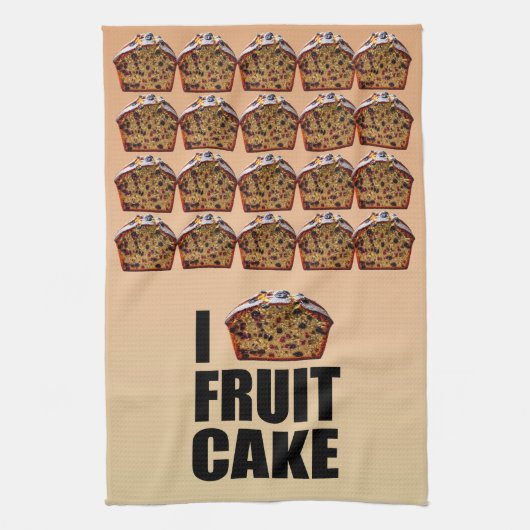 Ik hou van fruitcake theedoek (Verticaal)