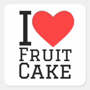 Ik hou van fruitcake vierkante sticker