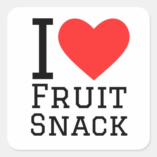 Ik hou van fruitsnack vierkante sticker (Voorkant)