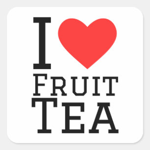 Ik hou van fruitthee vierkante sticker