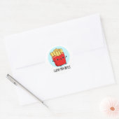 Ik hou van Fry-Days Funny French Fries Pun Ronde Sticker (Envelop)