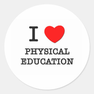 Ik hou van fysiek onderwijs ronde sticker