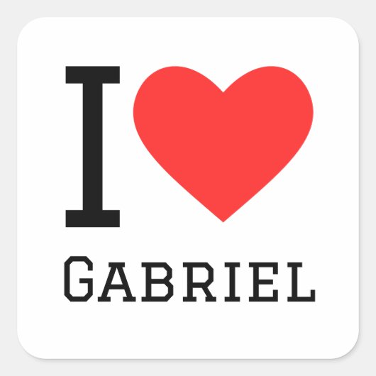 Ik hou van Gabriel Vierkante Sticker (Voorkant)