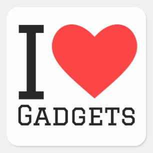 Ik hou van gadgets vierkante sticker