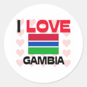 Ik hou van Gambia Ronde Sticker