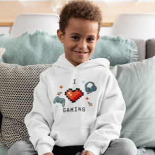 Ik hou van gamen Pixel Hart Kids Gamer T-shirt