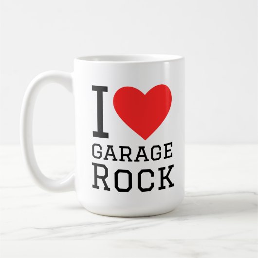 Ik hou van garage rock koffiemok (Links)