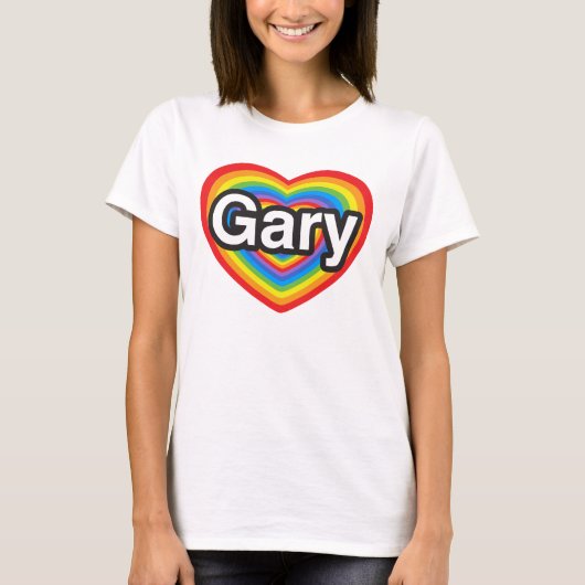 Ik hou van Gary. Ik hou van je Gary. Hart T-shirt (Voorkant)