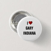 Ik hou van Gary, Indiana Ronde Button 3,2 Cm (Voorkant /achterkant)