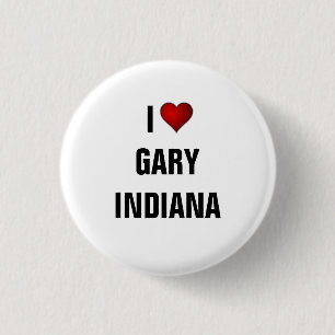Ik hou van Gary, Indiana Ronde Button 3,2 Cm