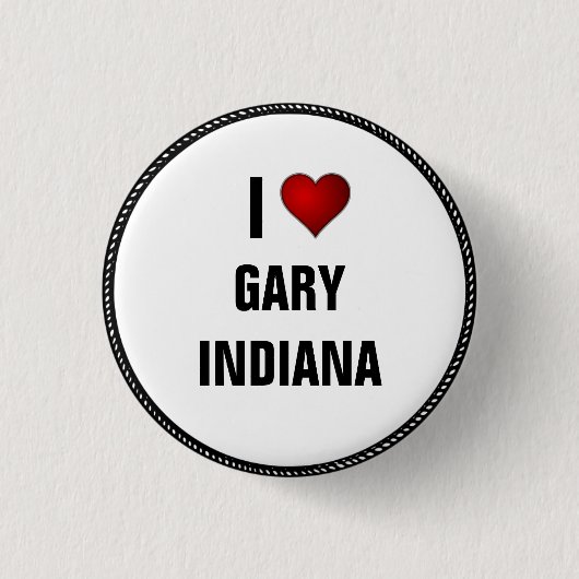 Ik hou van Gary, Indiana Ronde Button 3,2 Cm (Voorkant)