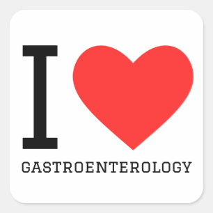 Ik hou van gastro-enterologie vierkante sticker