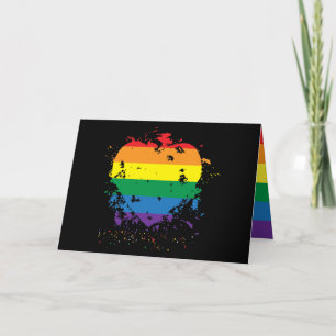 Ik hou van Gay Pride Heart Feestdagen Kaart