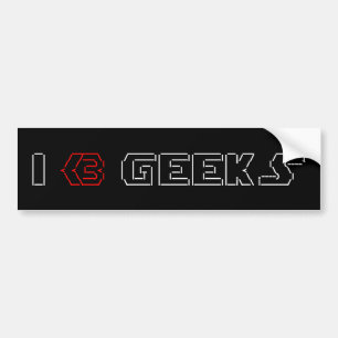 Ik hou van geeks ASCII ART Bumpersticker