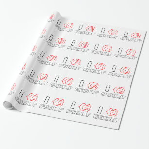 Ik hou van geeks ASCII ART Cadeaupapier
