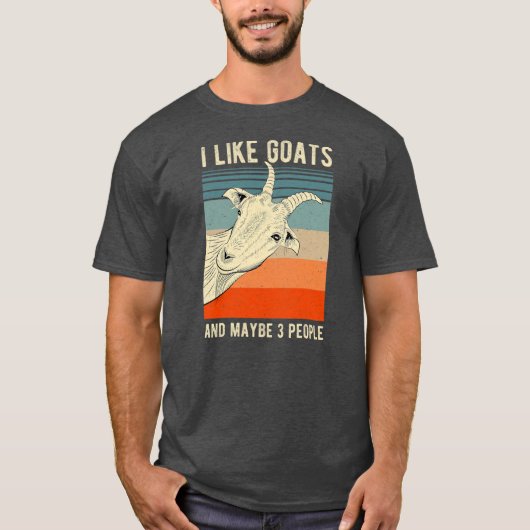Ik hou van geiten en misschien 3 mensen grappig en t-shirt (Voorkant)