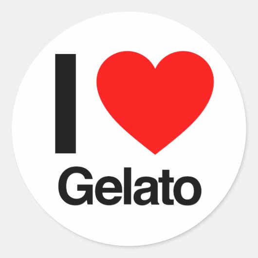 ik hou van gelato ronde sticker (Voorkant)