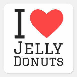 Ik hou van gelei donuts vierkante sticker