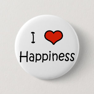 Ik hou van geluk ronde button 5,7 cm