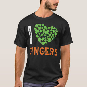 Ik hou van gember grappig ik hou van roodharige ca t-shirt