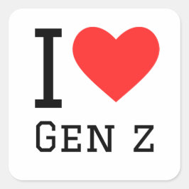 Ik hou van gen z vierkante sticker