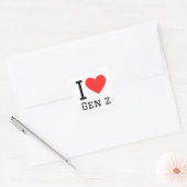 Ik hou van gen z vierkante sticker (Envelop)