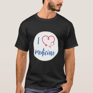 "Ik hou van geneeskunde" stethoscoop medisch dokte T-shirt