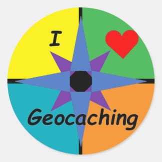 Ik hou van geocaching sticker (groot)