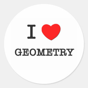 Ik hou van GEOMETRIE Ronde Sticker
