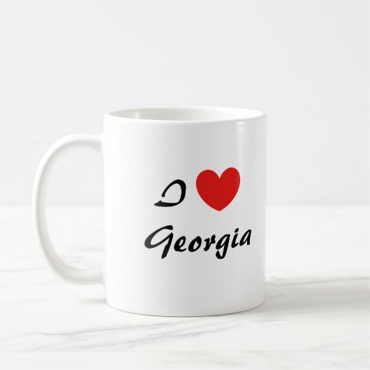 Ik hou van Georgia Heart Typography Coffee Mok (Links)