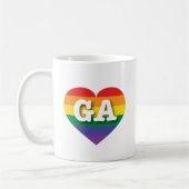 Ik hou van Georgia Rainbow Heart Koffiemok (Links)