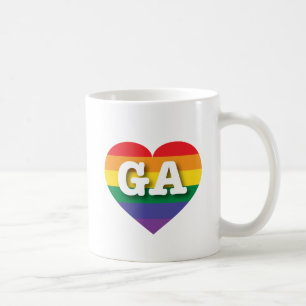 Ik hou van Georgia Rainbow Heart Koffiemok
