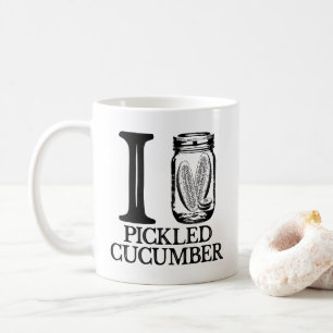 Ik hou van gepekelde komkommer - augurk komkommer koffiemok