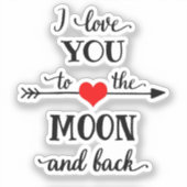 Ik hou van gepersonaliseerd naar de maan en terug sticker (Voorkant)