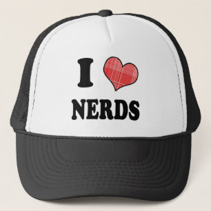 Ik hou van (geruite hart) nerds trucker pet