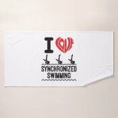 Ik hou van gesynchroniseerd zwemmen badhanddoek (Badhanddoek)