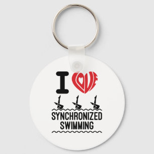 Ik hou van gesynchroniseerd zwemmen sleutelhanger