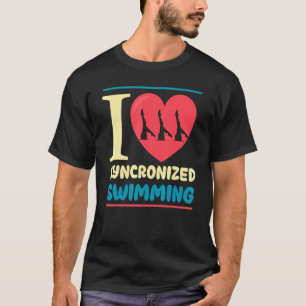 Ik hou van gesynchroniseerd zwemmen t-shirt